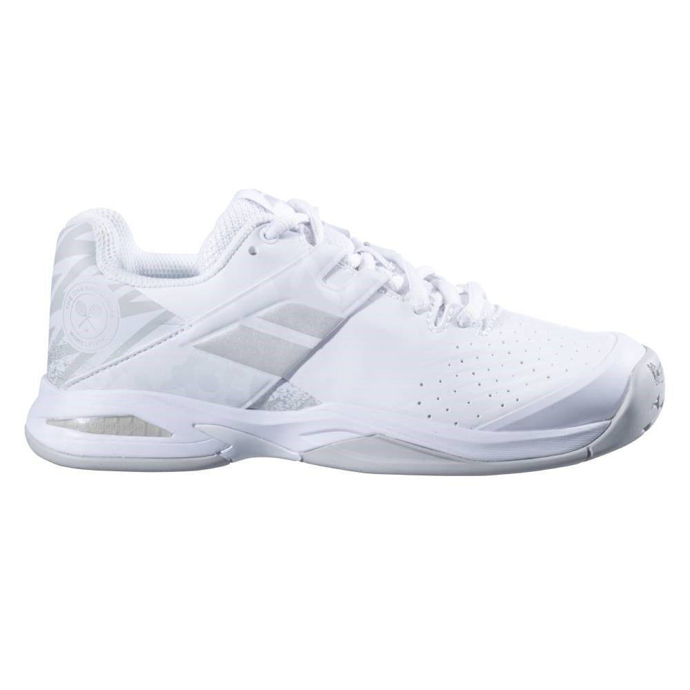Babolat Propulse AC Junior Tennis Shoes for Boys & Girls - White/Silver | Lightweight & Durable for Court Performance | Perfect for Junior Tennis Matches & Training