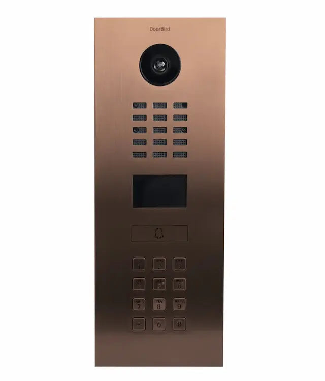 DoorBird D2101KV V2A Bronze IP Video Door Intercom System - Smart Home Security with HD Camera, 2-Way Audio & Mobile App Access for Houses, Apartments & Offices