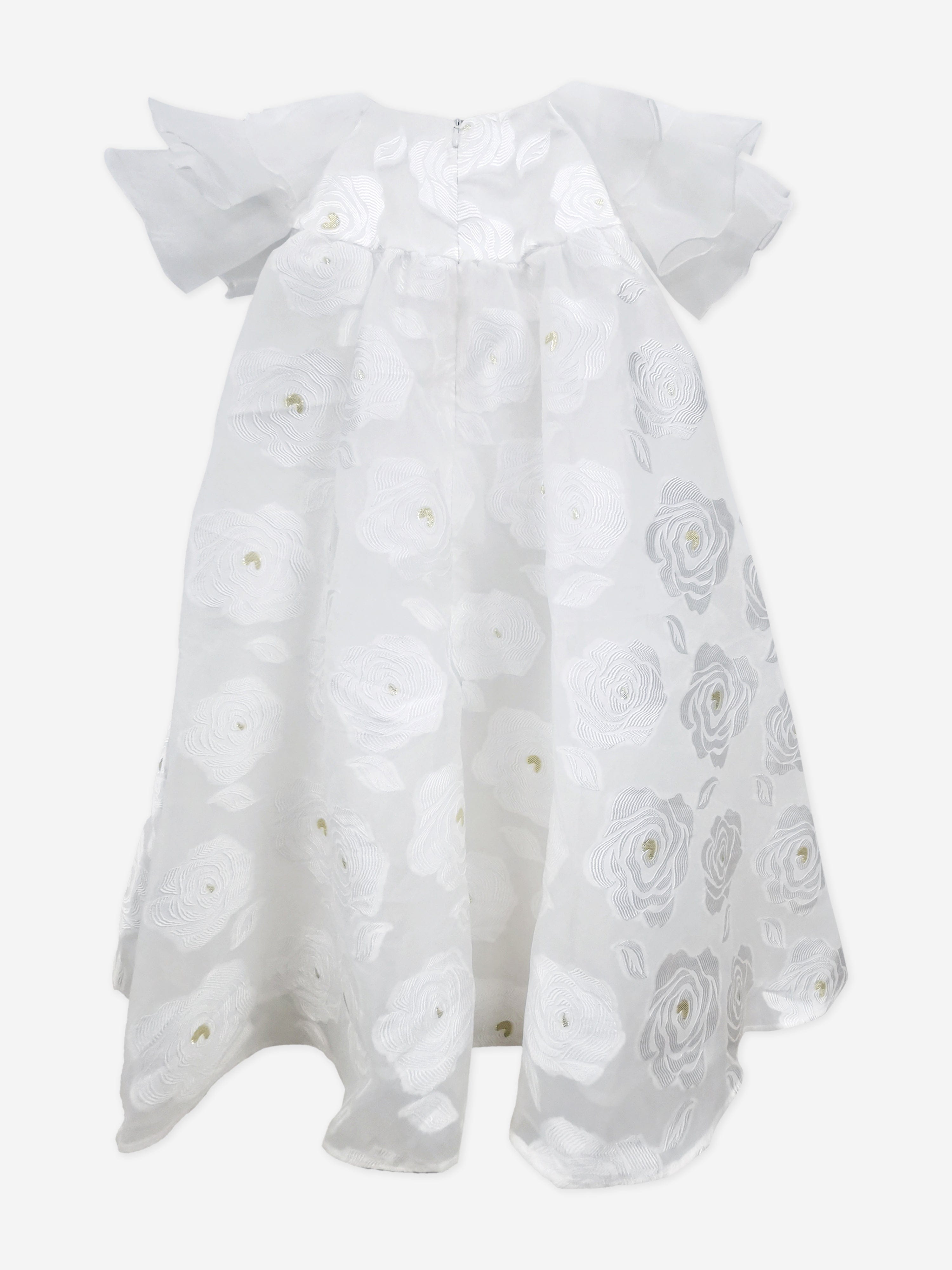 BCBG Girls White Organza Floral Dress - Lightweight Summer Party Dress for Weddings, Easter & Special Occasions