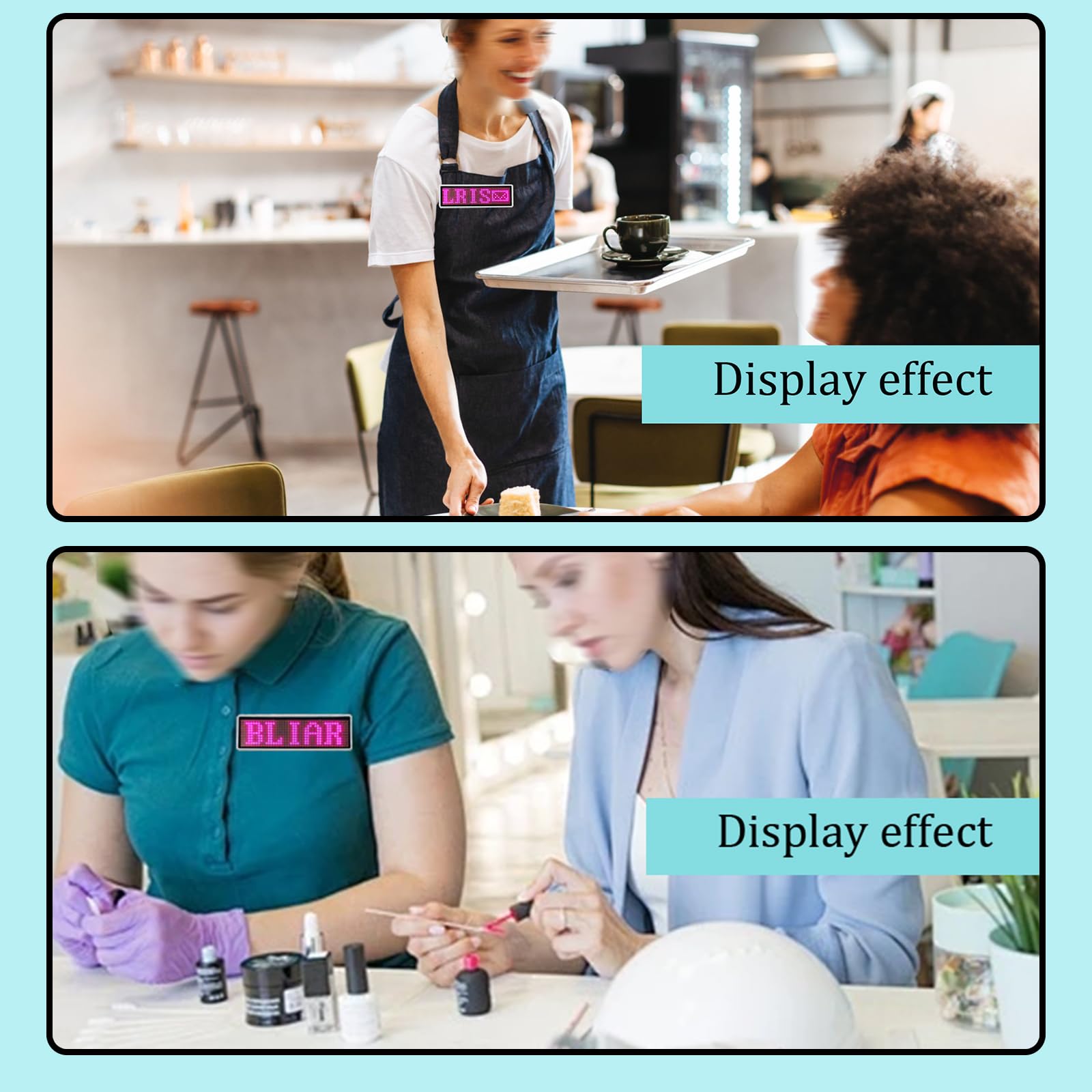 LED Scrolling Name Badge - Customizable Light Up Name Tag with Message Board (Pink) - Perfect for Conferences, Events, and Professional Networking