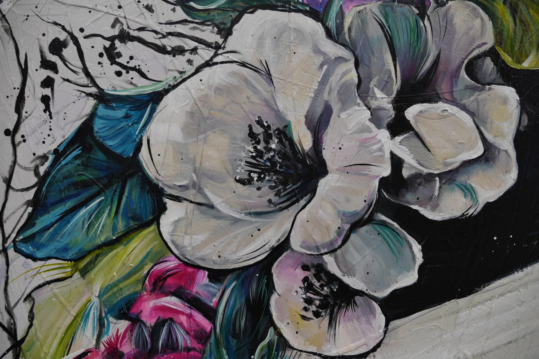 Alexis 120cm x 100cm Floral Abstract Elegance Textured Canvas Painting - Modern Home Decor for Living Room, Bedroom & Office Wall Art