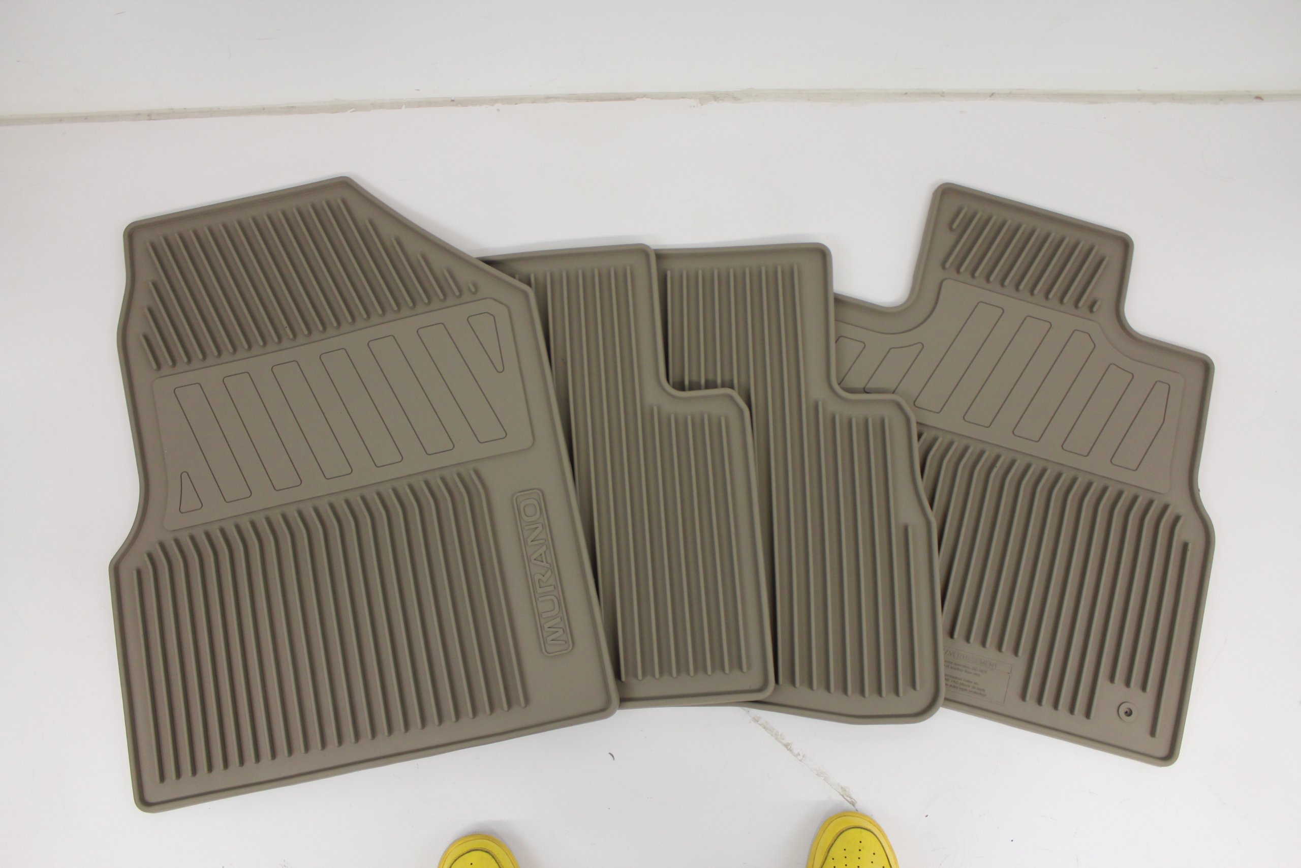 Genuine Nissan All Weather Floor Mats - Custom Fit Rubber Car Mats (Beige, Set of 4) | Durable Protection for Rain, Snow & Mud | Perfect for SUVs, Trucks & Sedans