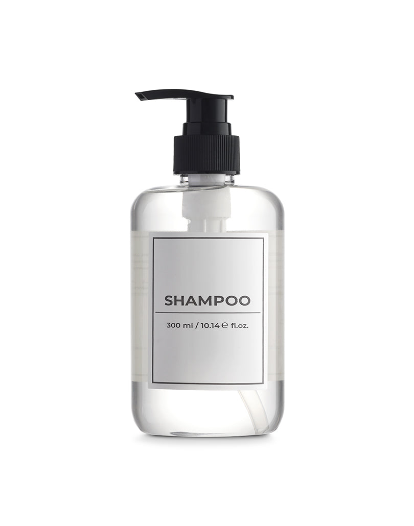(12/24 Pack) 10oz/300ml White Label Hotel Shampoo with Pressure Pump Bottle - Bulk Travel Size Toiletries for Hotels, Spas, Gyms & Guest Bathrooms