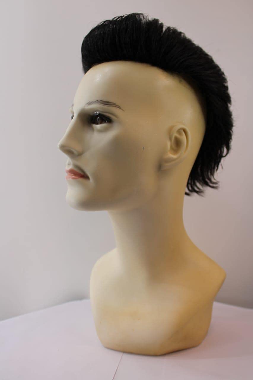 Boxo Pre Hair Cut Real Human Hair Wig Patch for Baldness Cover - 8x6 Front Lace Toupee with Clips (Natural Black/Brown) | Perfect for Daily Wear, Cosplay & Hair Loss Solutions