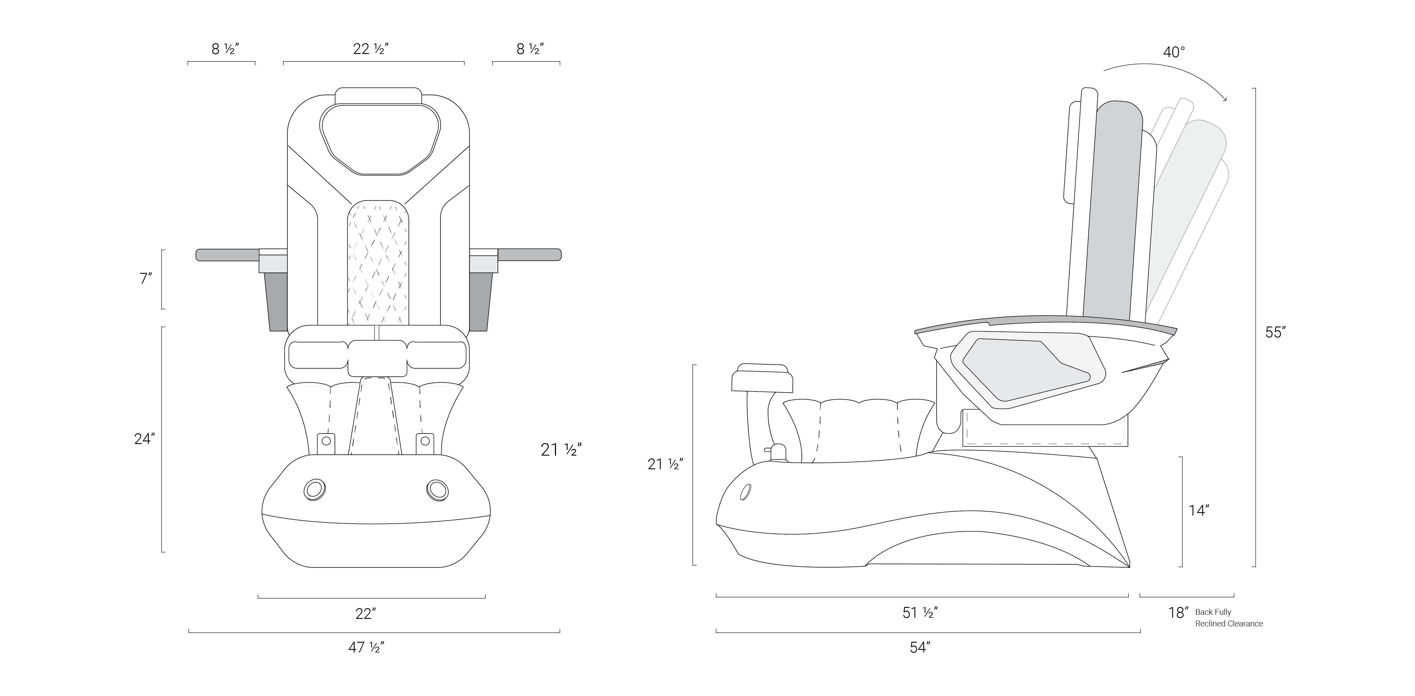 LOTUS II Shiatsulogic LX Professional Pedicure Spa Chair for Salons & Spas - Massage & Foot Care with Ergonomic Design