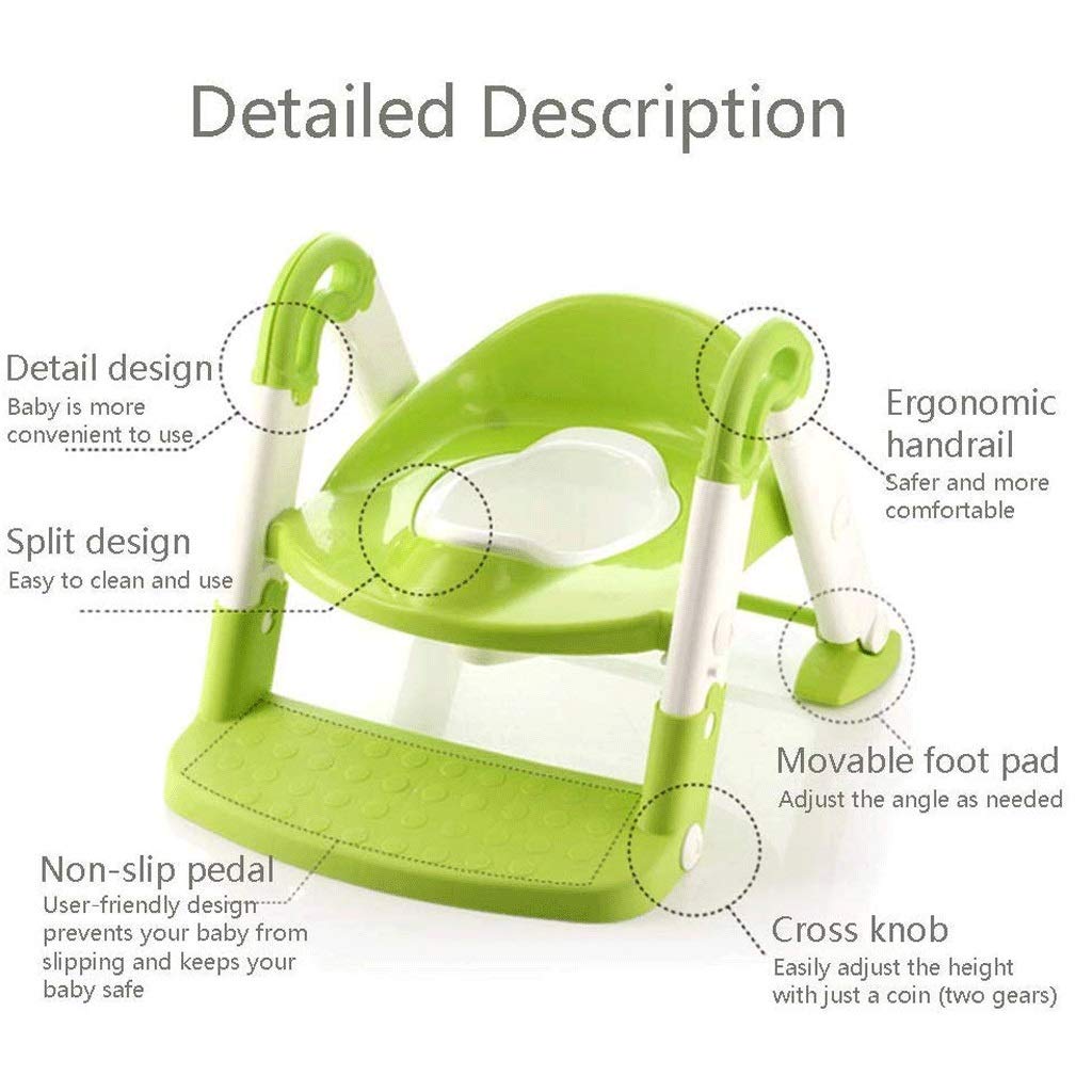 Foldable Banana-Shaped Baby Toilet Training Seat - Portable Potty Trainer for Toddlers, Kids, Boys & Girls - Green Color - Perfect for Home, Travel & Daycare Use