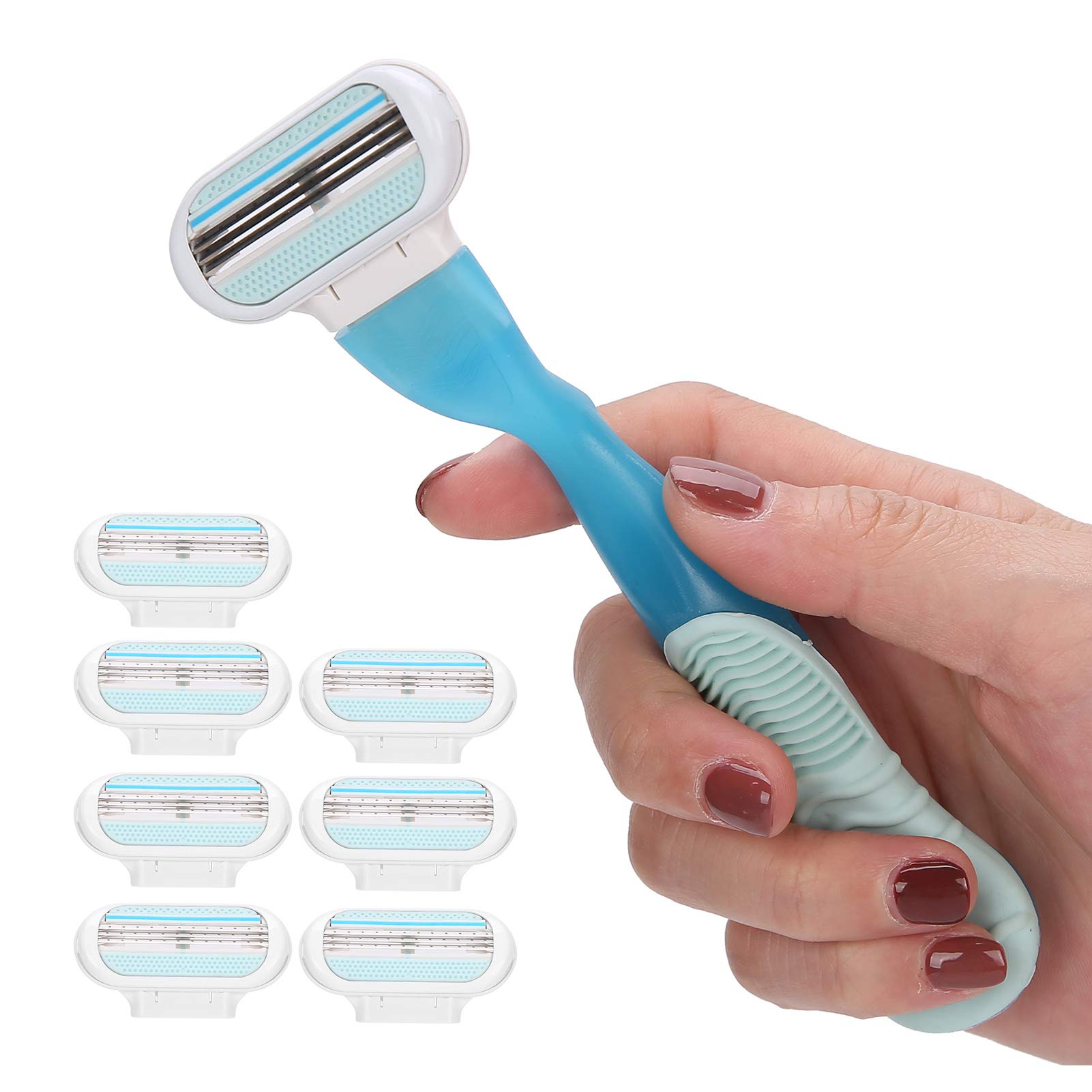 Ergonomic Women's Razor with Replacement Head - ABS Body Hair Shaver for Smooth Skin - Perfect for Bikini Line, Legs & Underarms Shaving at Home or Travel