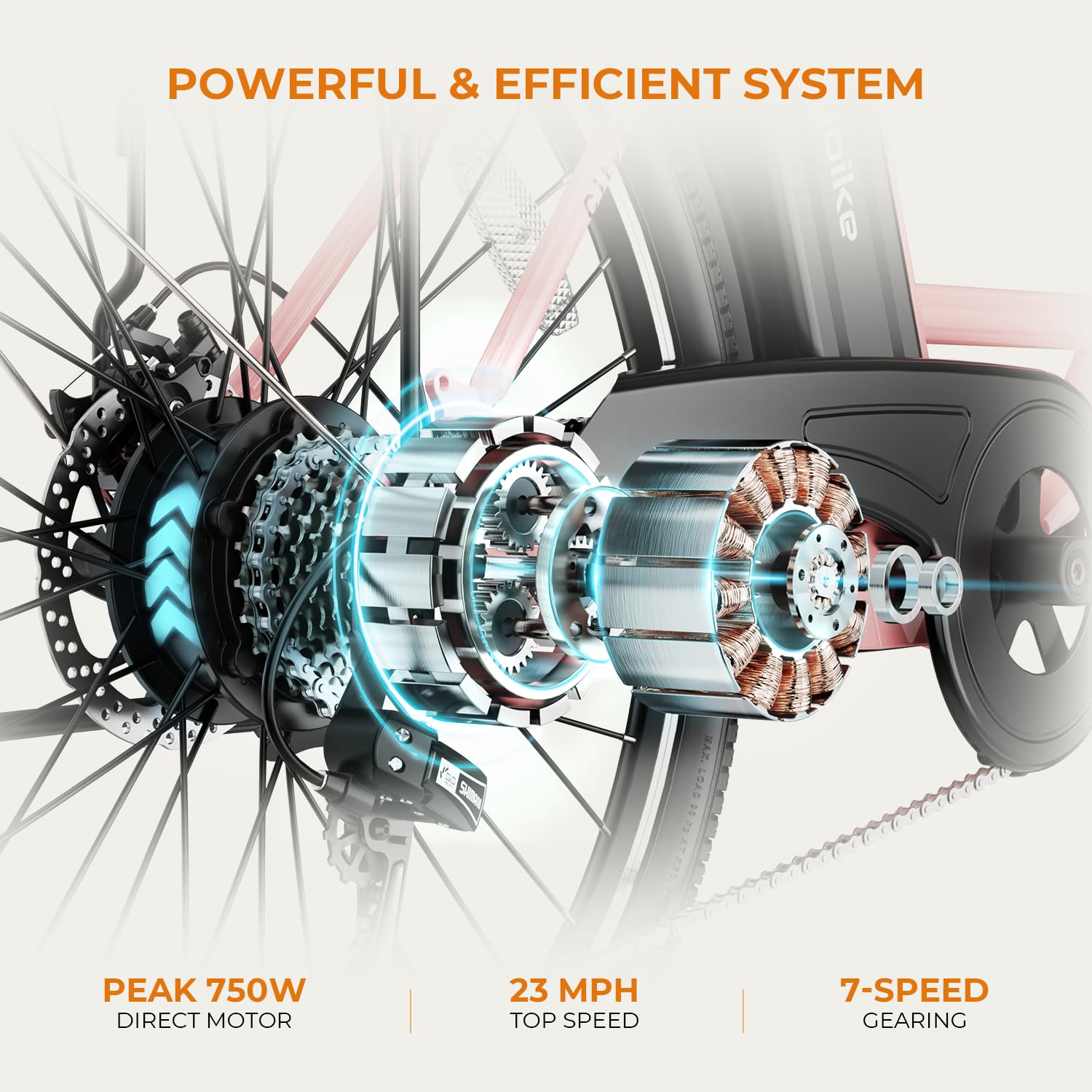 Heybike Cityscape 350W Electric Bike (Peak 500W) - 26
