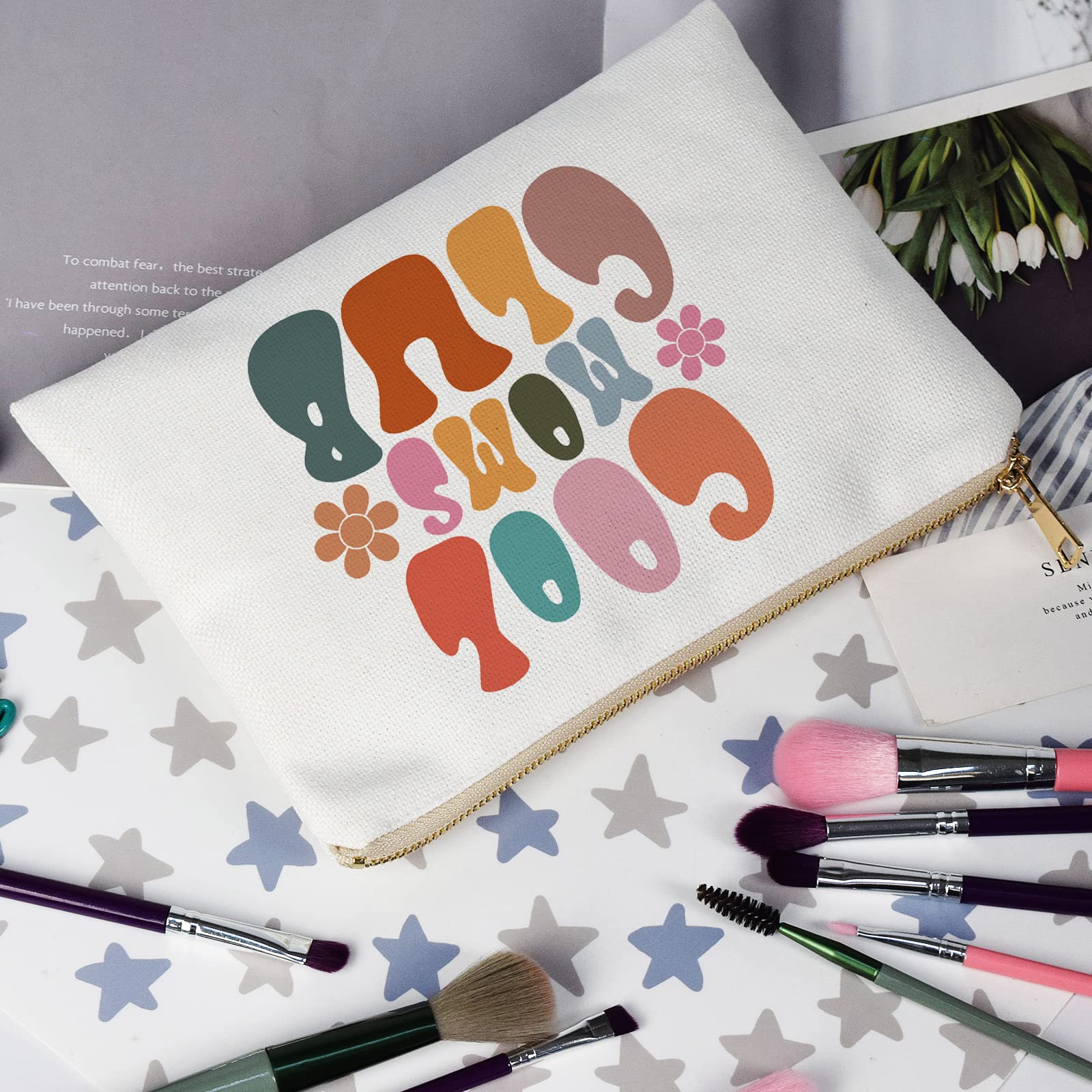 Stylish Cool Moms Club Makeup Bag - Premium Mother's Day Gift, Birthday Present for New Moms - Trendy Handbag for Everyday Use, Work & Travel