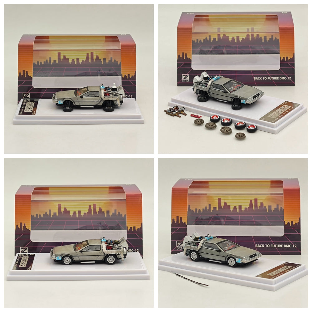 1:64 Back to the Future DMC-12 Time Machine Diecast Model Car - Collectible Movie Replica for Display & Gifts - Perfect for Fans, Collectors and Home Office Decor