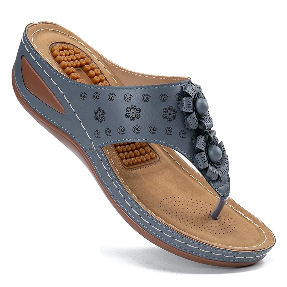 Ecetana Women's Comfortable Summer Flip Flops - Casual Wedge Sandals for Beach, Pool & Outdoor Wear