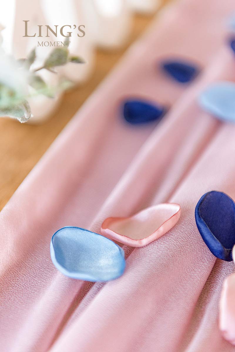 Ling's Moment 200pcs Silk Rose Petals - Dusty Rose & Navy Blue Wedding Decor for Aisle, Flower Girl Baskets, Table Centerpieces | Artificial Flower Petals for Romantic Ceremonies & Special Events