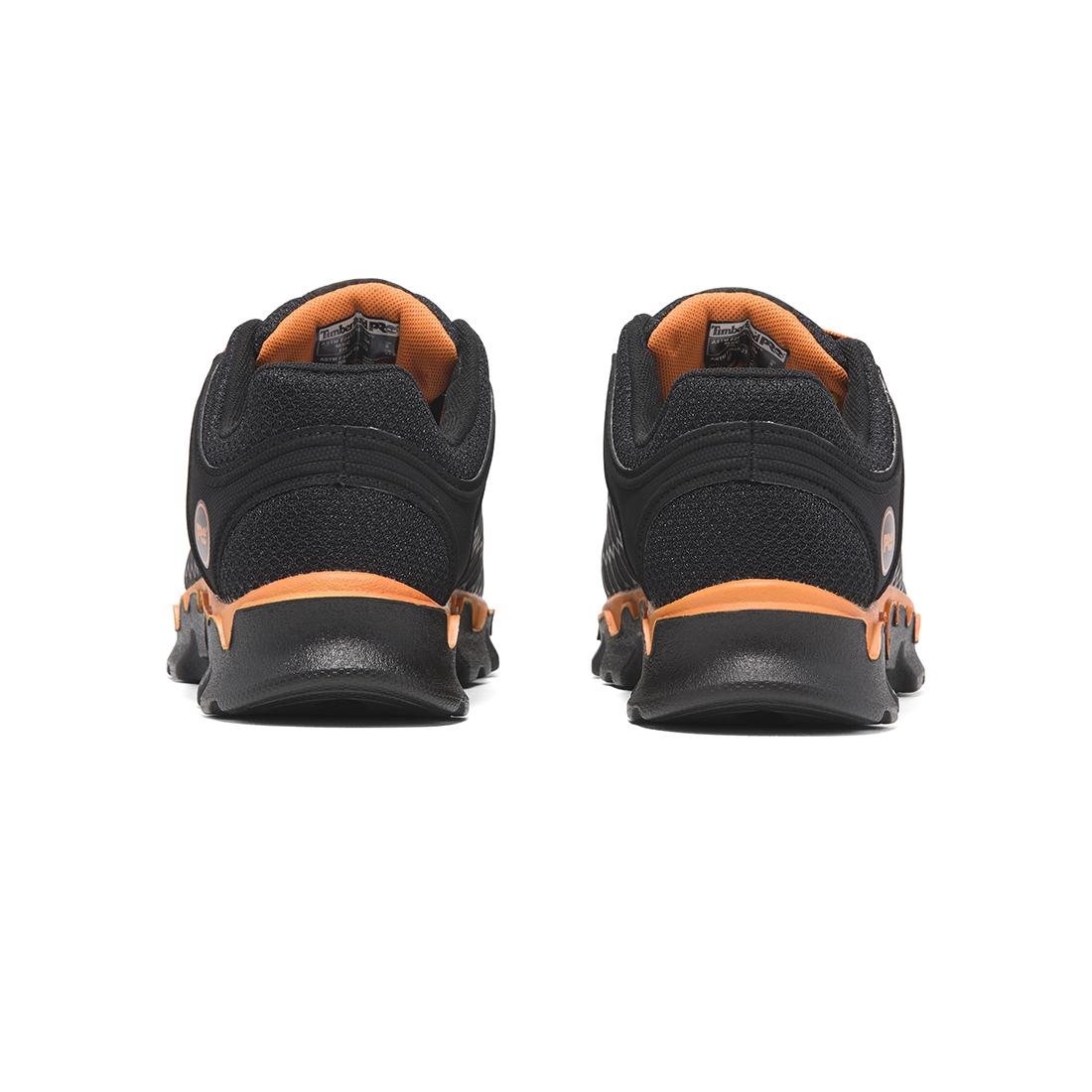 Powertrain Sport Alloy Toe Work Shoes for Men - Black & Orange Safety Shoes - Lightweight & Durable for Construction, Warehouse & Industrial Work