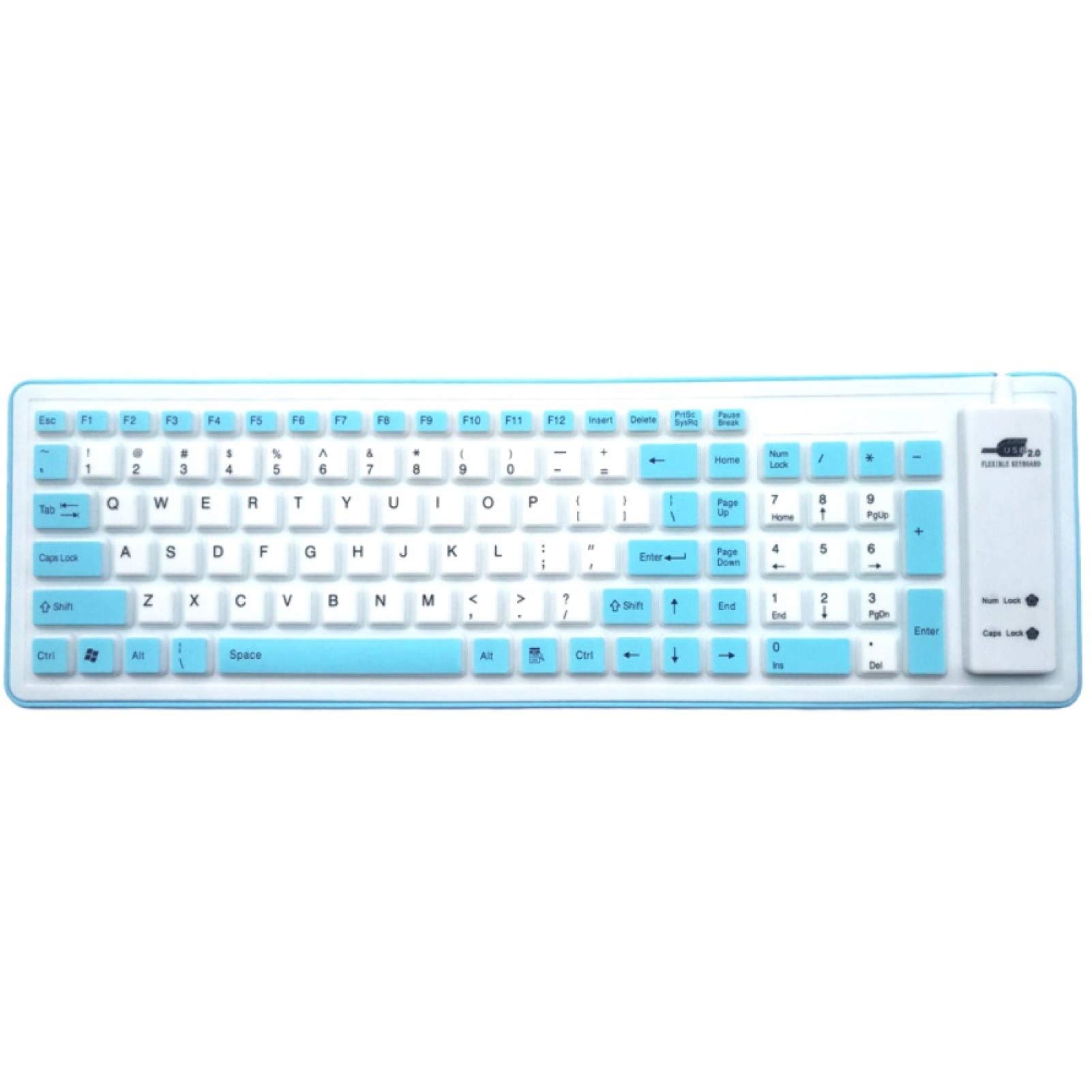 Ergonomic 103 Keys Foldable Dustproof Soft Silicone Gaming Keyboard for Windows, Laptop & Computer - Blue | Perfect for Gaming, Office & Travel