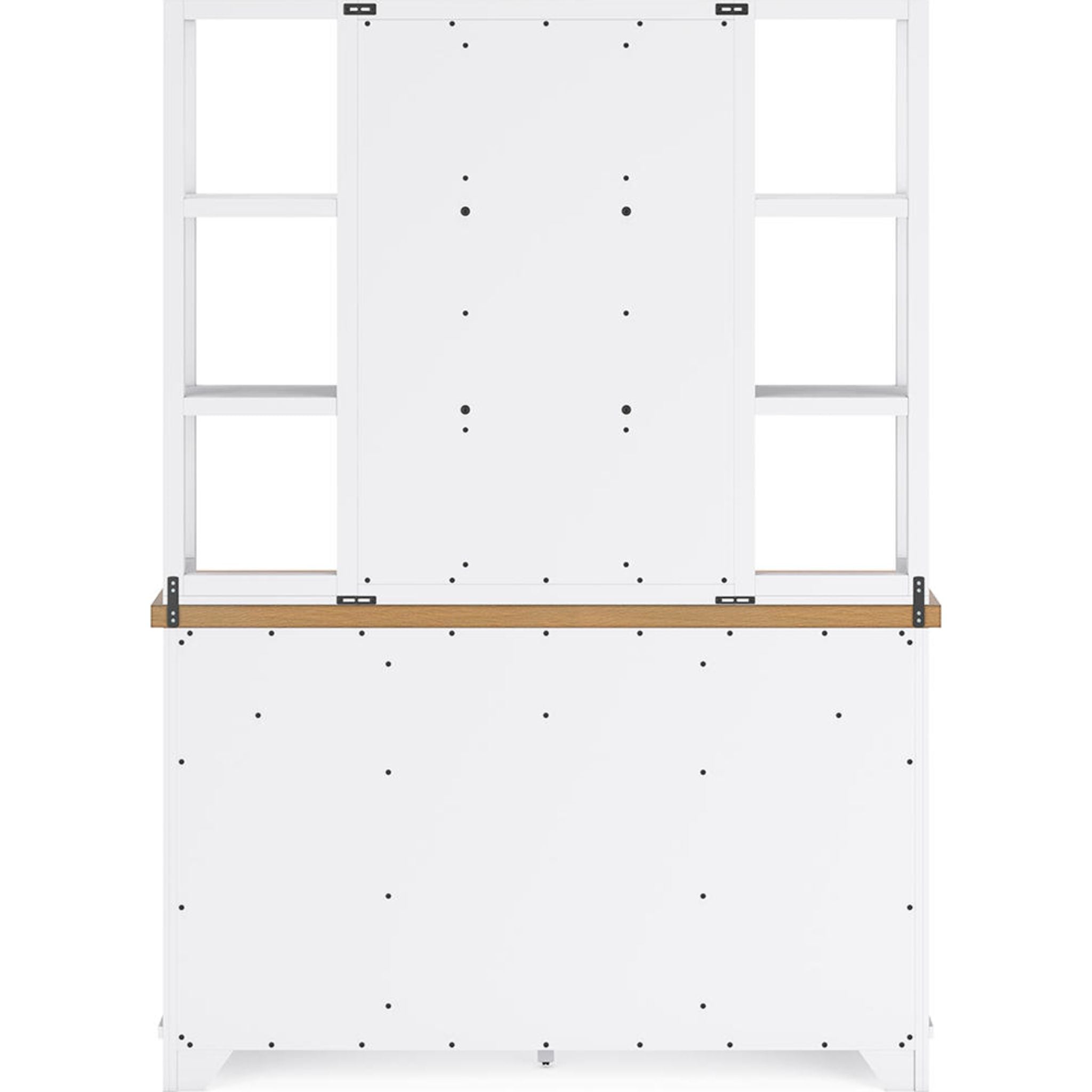 Ashbryn Server & Hutch - White/Natural (D844D3) - Perfect for Dining Room Storage & Display