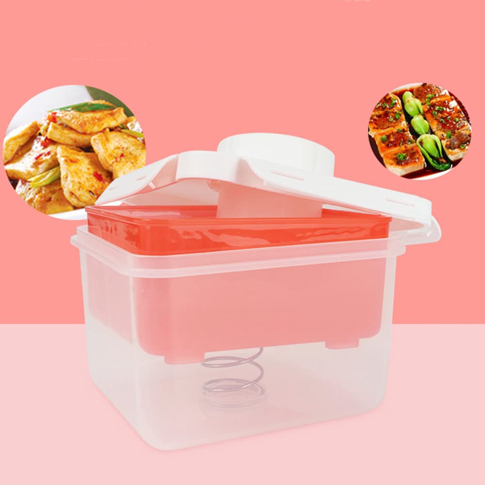 VALINK Stainless Steel Tofu Press with Drainage Tray - Heavy Duty Kitchen Tool for Draining, Pressing & Storing Tofu Blocks - Perfect for Vegan Cooking, Meal Prep & Asian Cuisine at Home