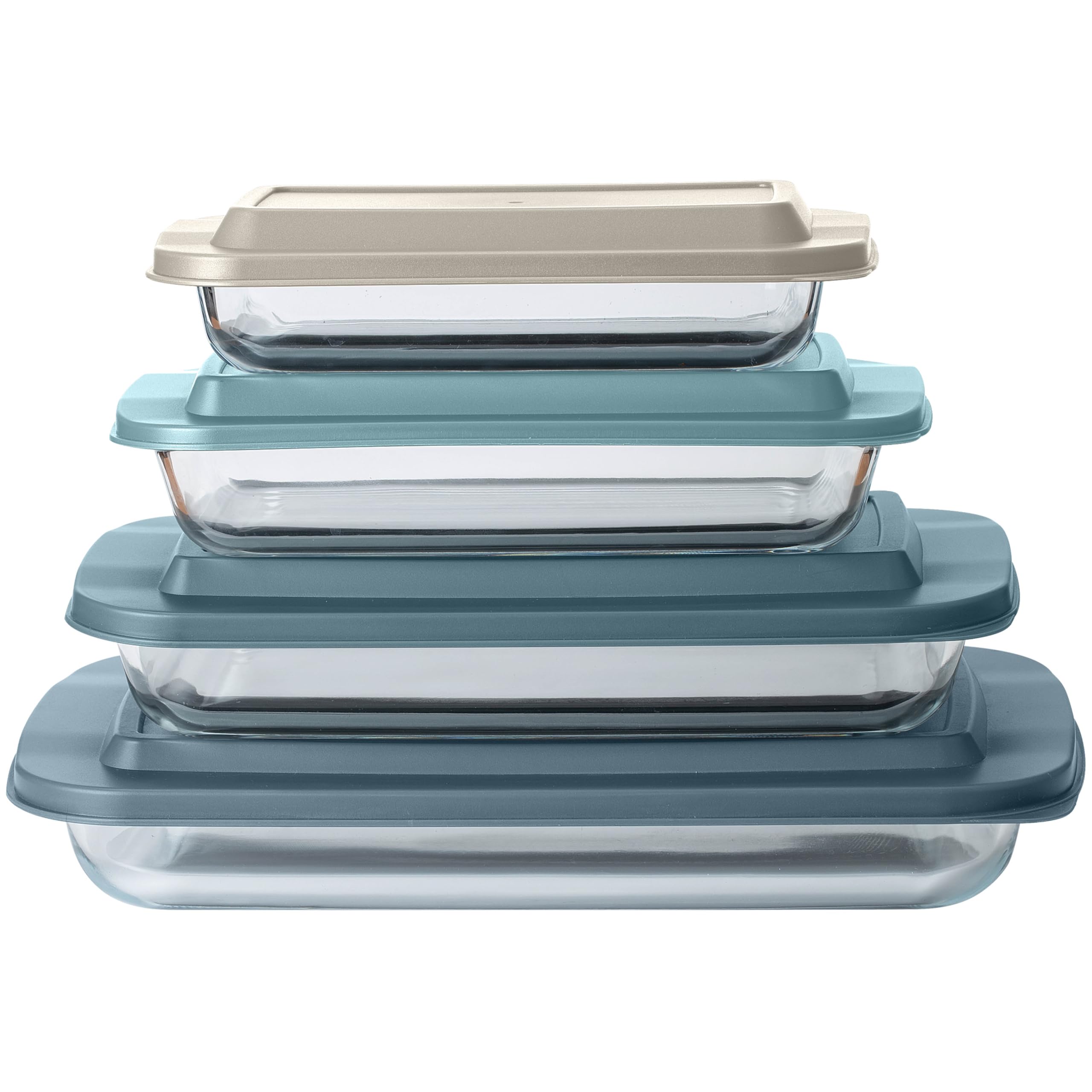 8-Piece Colorful Glass Baking Dish Set with Lids - Oven, Freezer & Microwave Safe Deep Casserole Dishes & Food Storage Containers | Perfect for Meal Prep, Leftovers & Holiday Cooking
