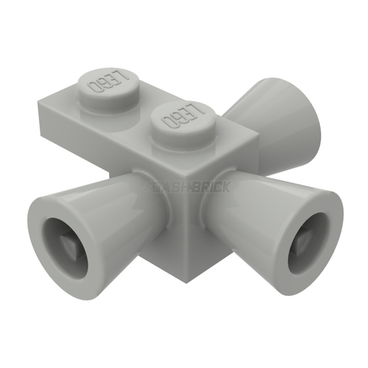 LEGO Modified 1x1 Brick with 3 Loudspeakers & Space Rockets in Light Gray (Part 3963/4223363) - Perfect for Space-Themed MOCs, Rocket Ships & Speaker Builds