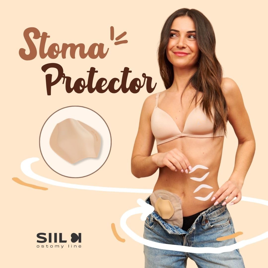 SIIL Stoma Guard Shield for Ostomy Bags - Protective Cover for Colostomy & Ileostomy Supplies | Universal Fit for All Ostomy Products | Ideal for Swimming, Sports & Daily Activities