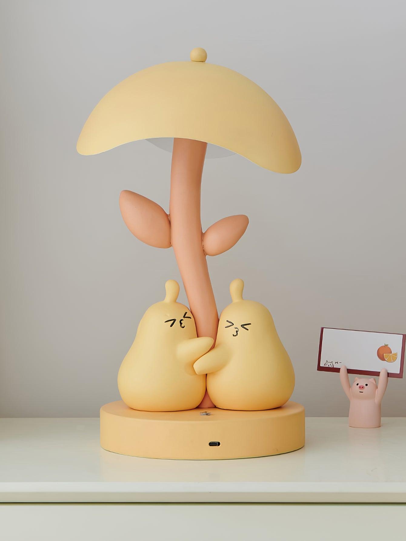 Pear Hug Table Lamp - Modern LED Night Light for Bedroom, Nursery, Living Room | Soft Warm White Light, Touch Control, USB Powered, Perfect for Reading & Relaxation