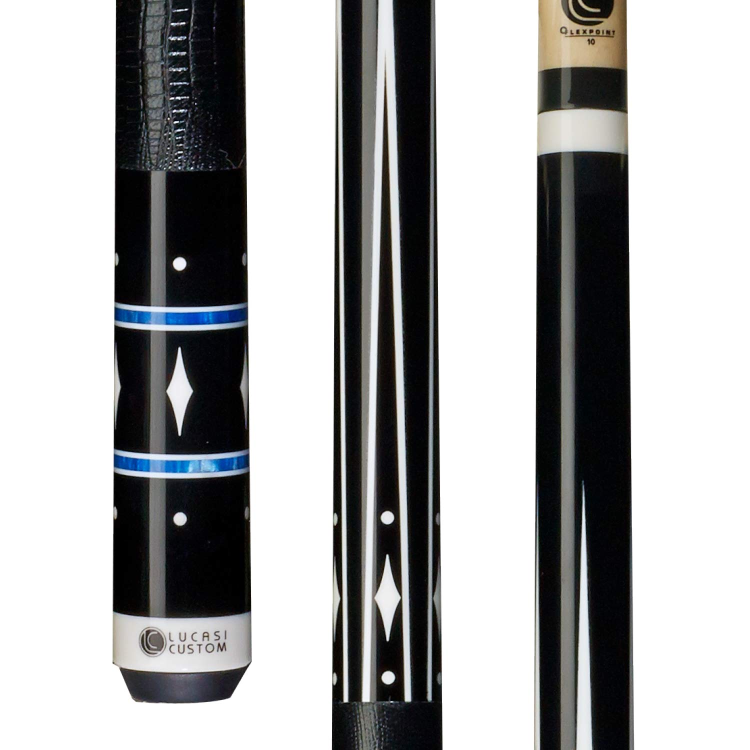 Premium LUCASI Custom Pool Cue Stick with Genuine Leather Wrap - Low Deflection Zero Flexpoint Shaft (Model LZS7E) - Professional Billiards Accessory for Tournament Play & Home Game Rooms