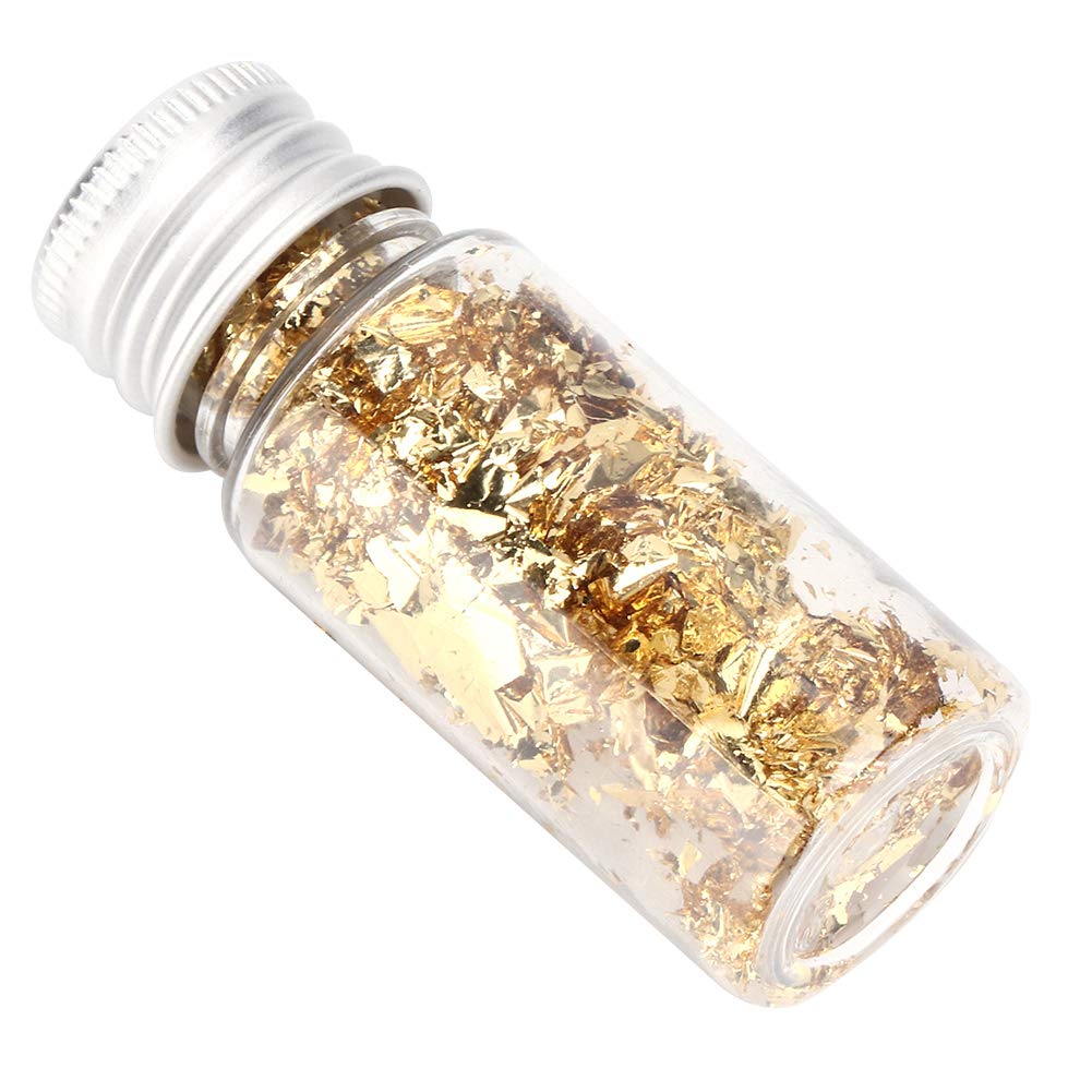 Premium 24K Gold Foil Flakes - 2 Pack Edible Imitation Gold Leaf for Jewelry Making, Resin Art, Nail Design, Cake & Dessert Decoration - Perfect for DIY Crafts, Wedding Cake Toppers & Luxury Gift Packaging