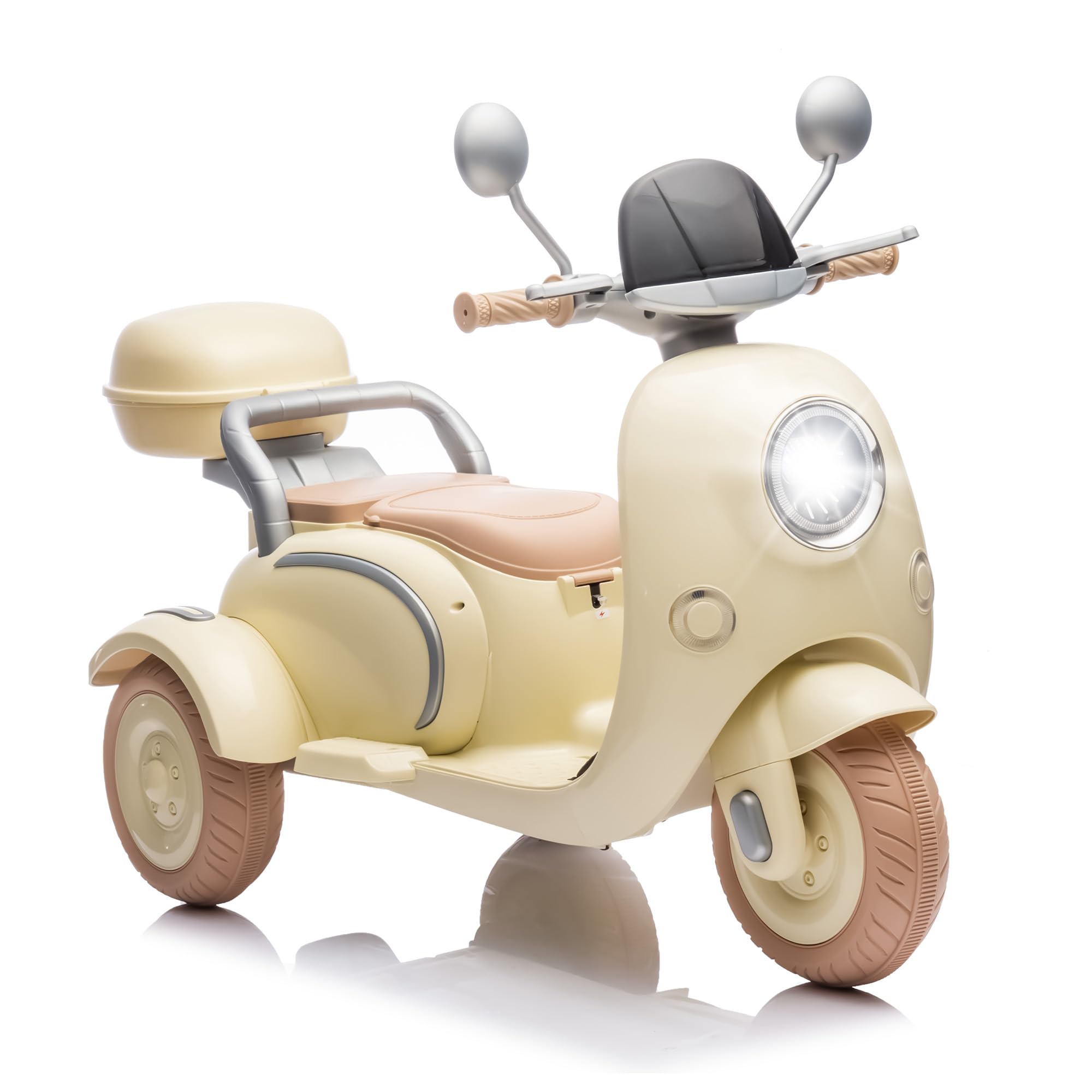 12V Kids Electric Motorcycle - 2 Seats, 3 Wheels with Bluetooth & Lights | Ride-On Toy for Ages 3+ | Outdoor Play & Gift