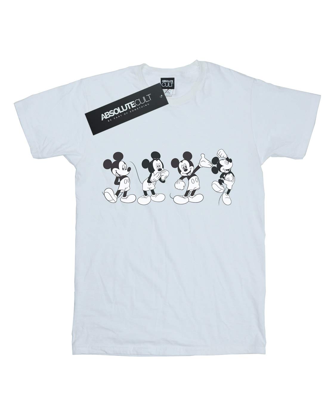 Disney Mickey Mouse Boys' 4 Emotions Graphic T-Shirt - White, Size 7-8 Years - Soft Cotton Tee for Kids, Casual Wear & Playdates