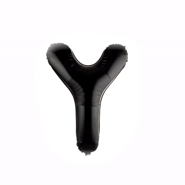 Balloonify Black Mylar Letter Y Balloon - 40 Inch Large Foil Alphabet Balloon for Birthday Party Decorations, Baby Showers & Graduation Celebrations (1 Count Box)