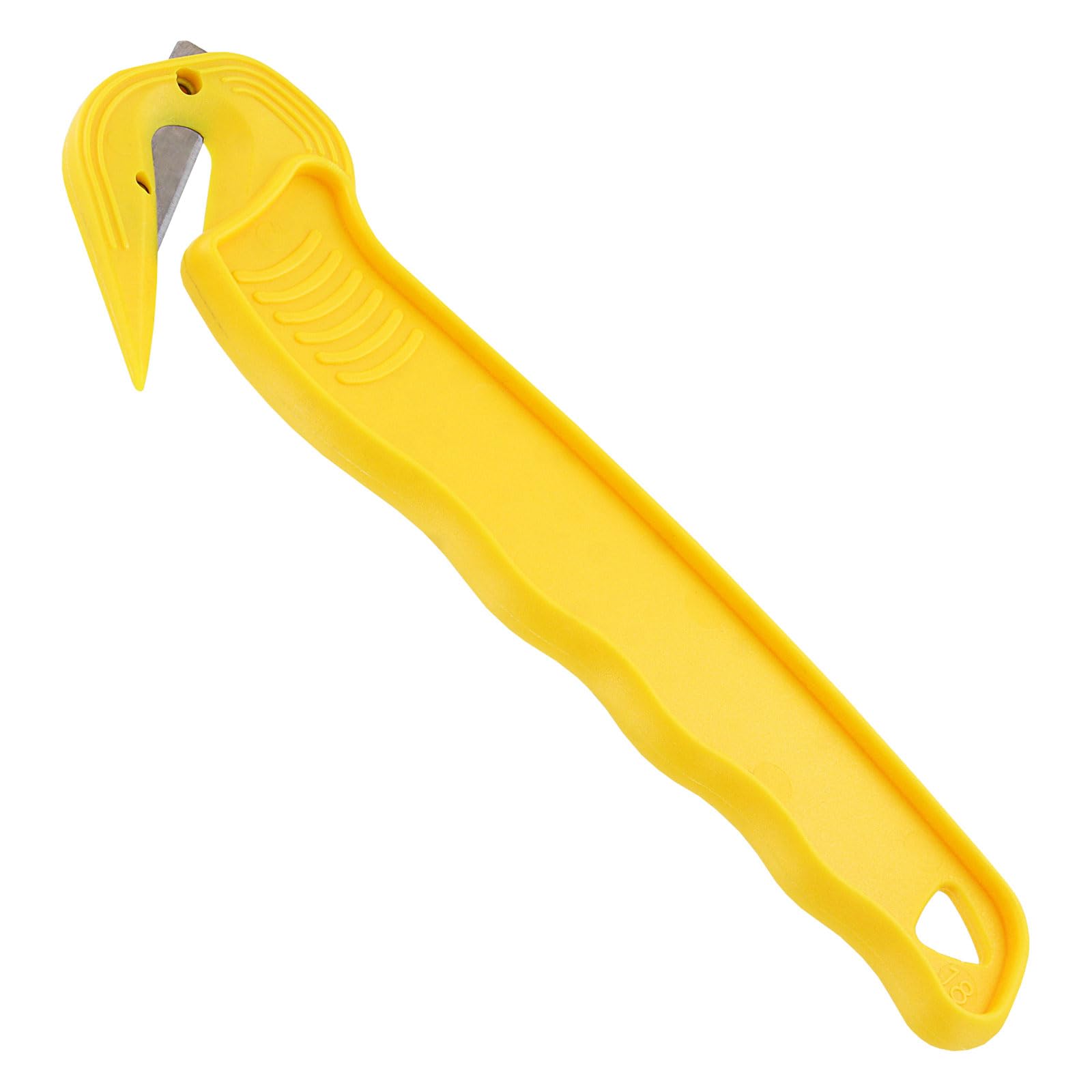 Thornton's Office Supplies Disposable Film Cutter - Sharp & Durable Steel Blade for Shrink Wrap, Stretch Wrap, Tape & Plastic Straps - Safe & Efficient Cutting Design (300 Pack, Yellow) - Perfect for Packaging, Shipping & Warehouse Use