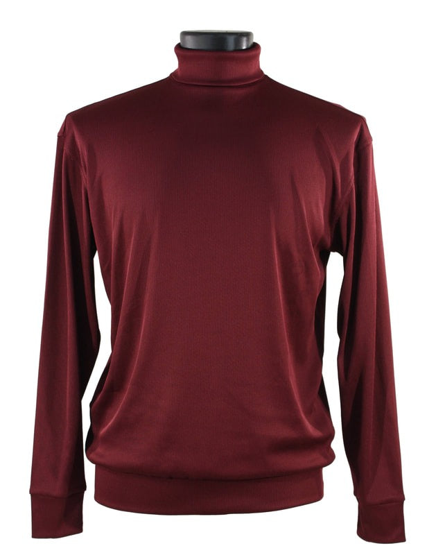Bassiri Long Sleeve Turtleneck T-Shirt for Women - Soft Plum Cotton Stretch Top - Perfect for Casual Wear, Layering & Fall Outfits
