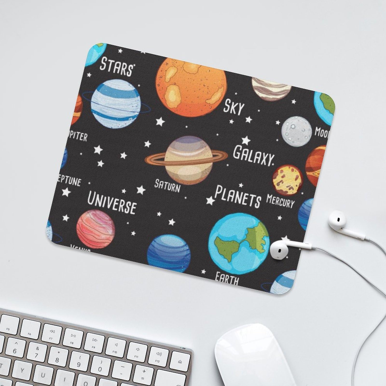 Solar System Planet Mouse Pad - Durable Non-Slip Waterproof Gaming Mouse Mat for Home & Office (20x25cm) - Perfect for PC, Laptop & Gaming Setups