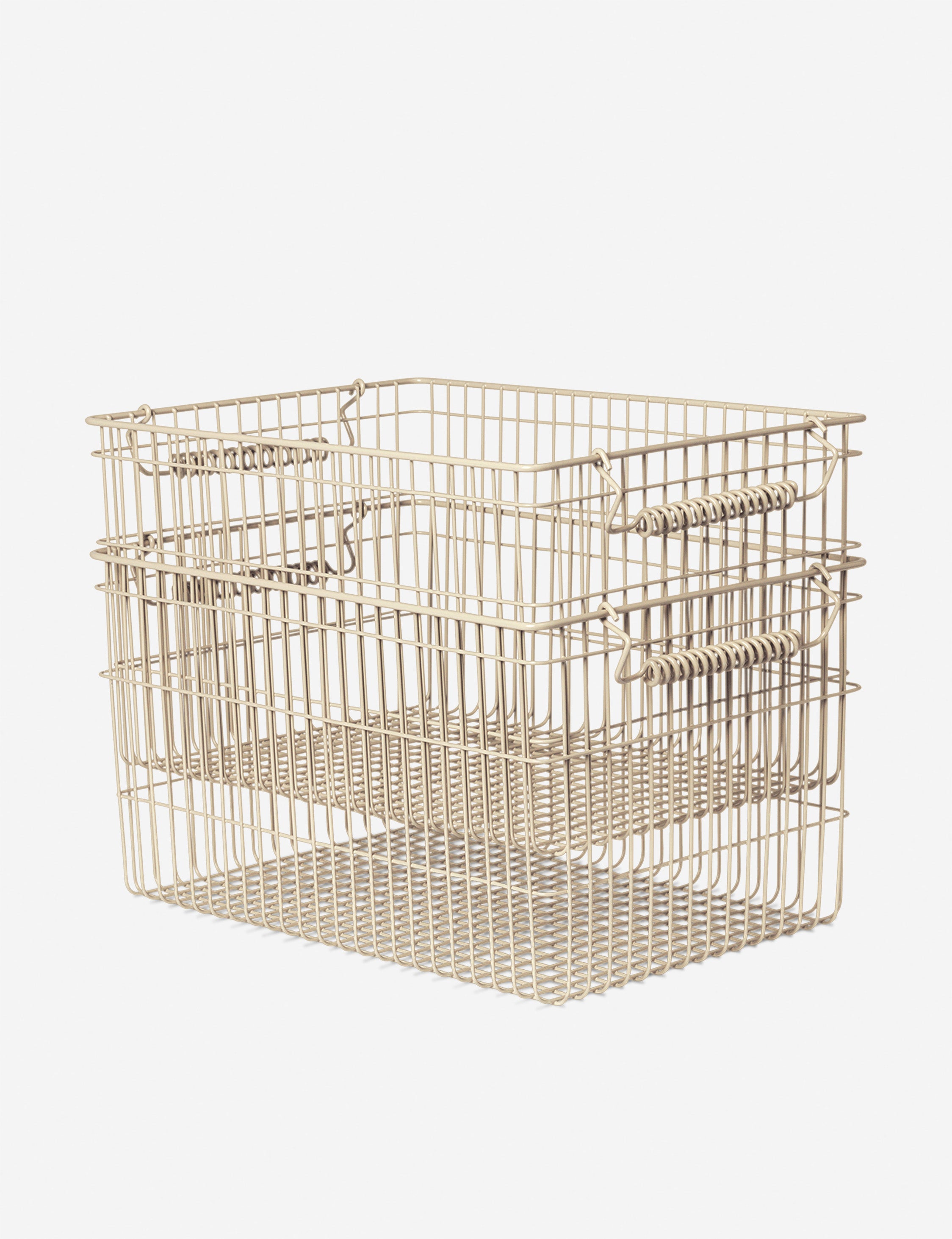 Ferm Living Cala Stackable Baskets - Set of 2, Woven Storage Bins for Home Organization - Perfect for Bathroom, Bedroom, or Kitchen Storage