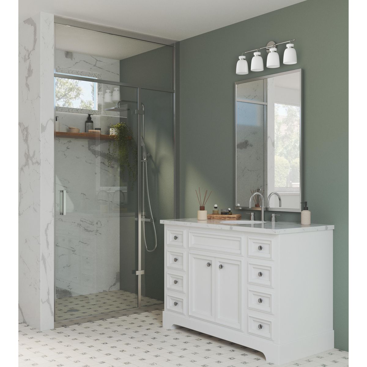 Lexie Collection 4-Light Vanity Light - Modern Bathroom Lighting Fixture for Makeup Vanity, Dressing Room & Bedroom Mirror
