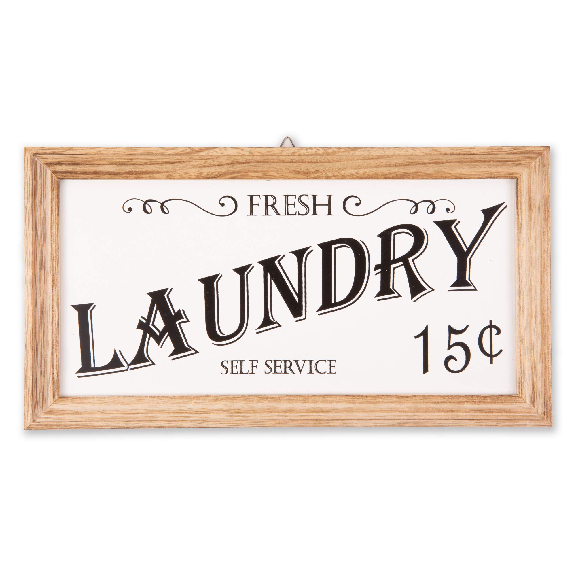Vintage Farmhouse Sign - Fresh Laundry Decor for Kitchen, Bathroom & Laundry Room | Rustic Home Wall Art | DII Distressed Wooden Plaque