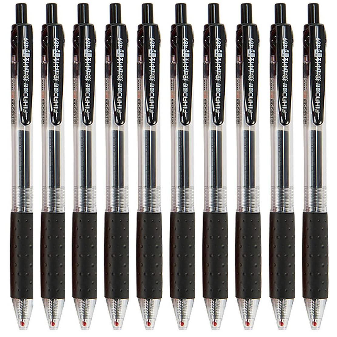 Sencoo 10-Pack Black Gel Pens - Retractable Rollerball Fine Point Ballpoint Pens for Smooth Writing | Perfect for Office, School, Note-Taking & Gift Giving
