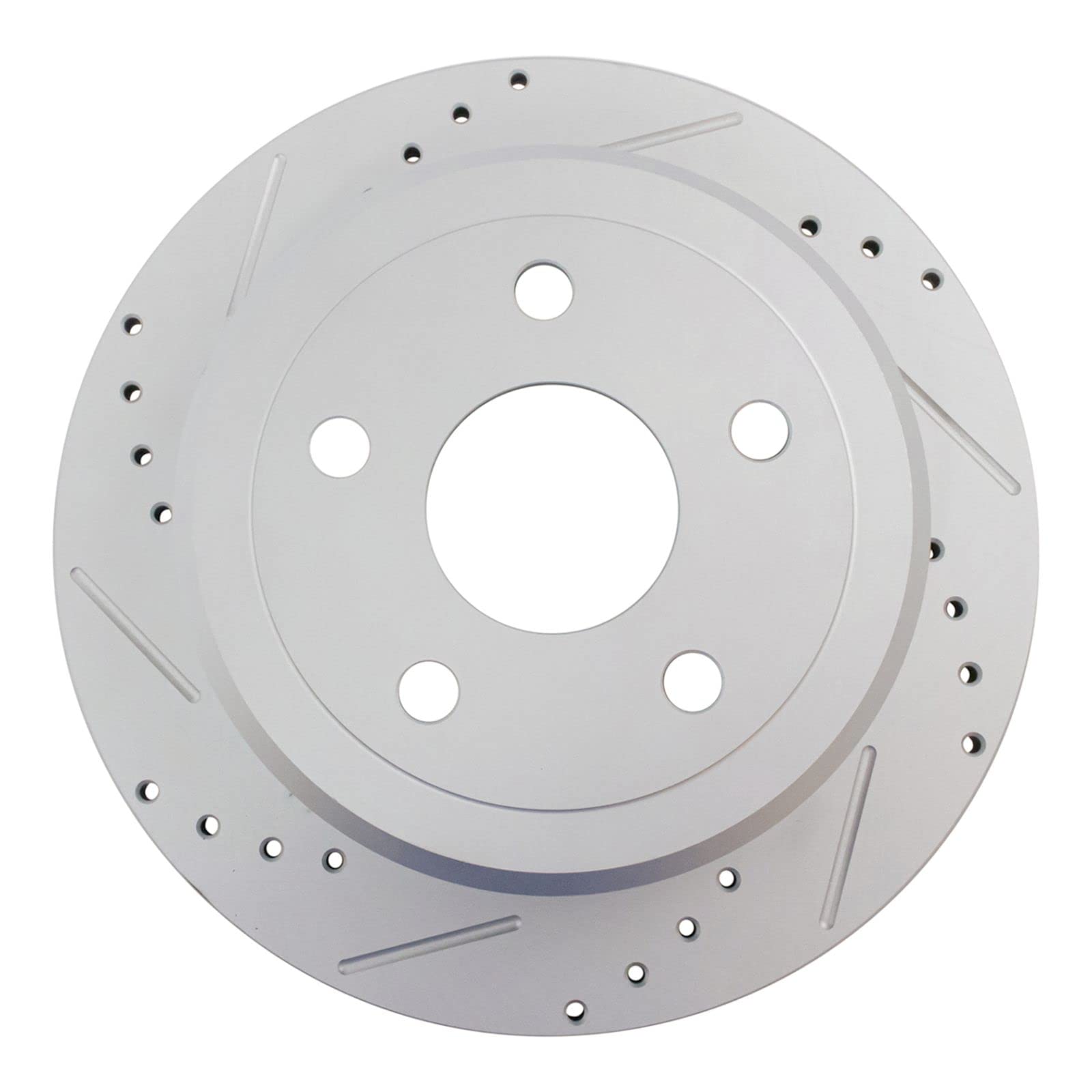 Premium Rear Performance Brake Rotors Set - Solid G-Coated Cross Drilled & Slotted - Compatible with 2007-2018 Jeep Wrangler JK - Enhanced Stopping Power for Off-Road & Daily Driving