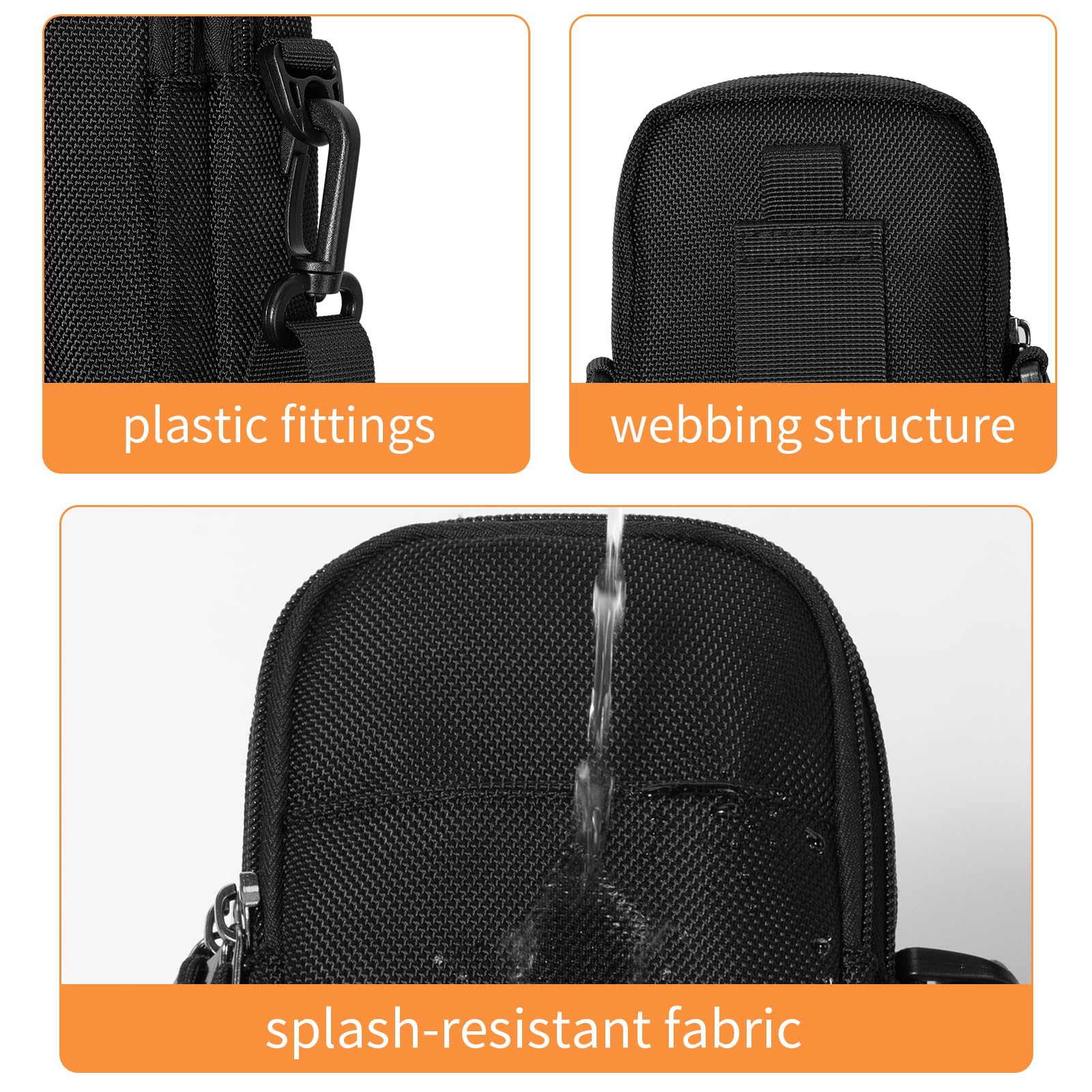 Small Crossbody Phone Purse Wallet with Adjustable Shoulder Strap - Oxford Black for Women | Perfect for Travel, Shopping & Everyday Use