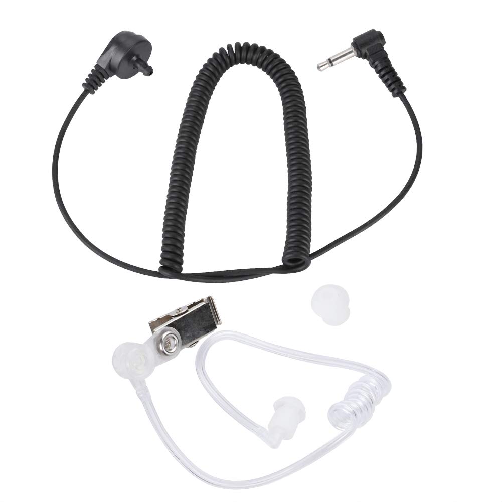 Yoidesu Walkie Talkie Earpiece - Curve Single Ear Headset with Air Tube Duct, 3.5mm Plug Radiation Reduction Headset for Speaker Microphone - Perfect for Security, Construction & Outdoor Communication