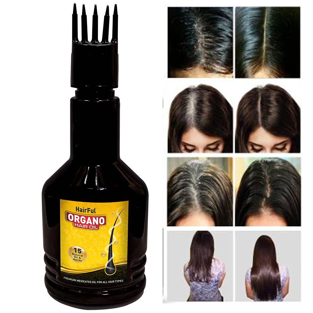 Organic Ayurvedic Hair Oil for Hair Growth & Scalp Health - 100% Natural Hair Treatment with Herbs - Pack of 2 (240ml) - Perfect for Daily Nourishment & Styling
