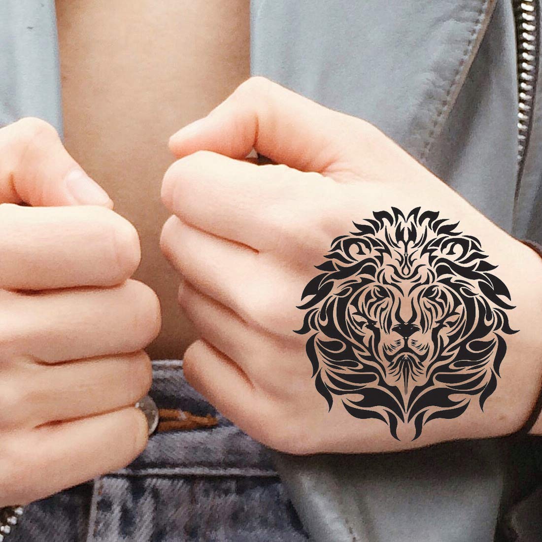 Angry Tiger Temporary Tattoo for Men & Women - Realistic Fake Body Art for Parties, Halloween & Costume Events