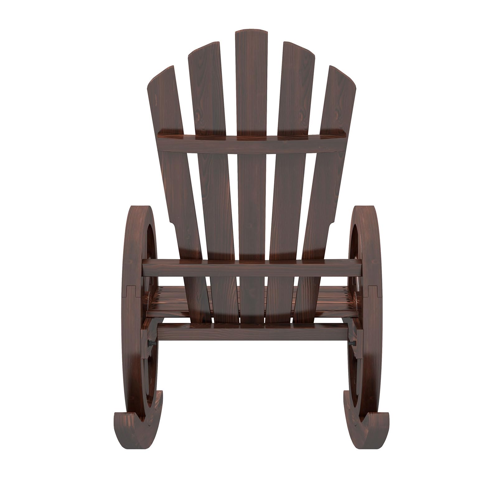KINTESS Wooden Wagon Rocking Chair - Outdoor Patio Rocker with Armrests for Garden, Porch & Backyard Relaxation (1 Set) - Perfect for Reading, Sunbathing & Enjoying Nature