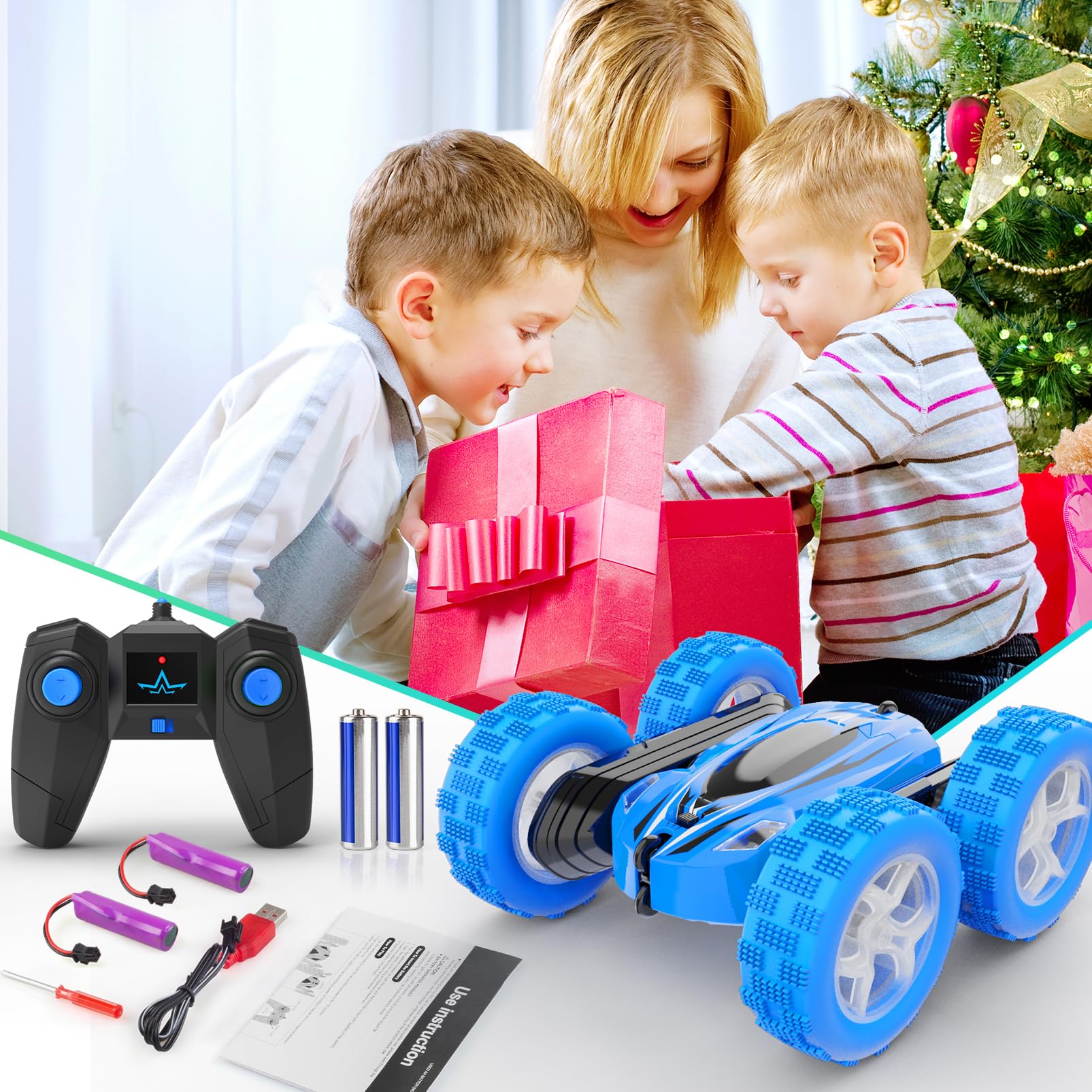 2.4GHz 4WD Fast Remote Control Car - 360° Rotating Monster Truck Toy for Kids | High Speed RC Cars for Boys & Girls | Perfect for Indoor Play, Backyard Racing & Birthday Gifts