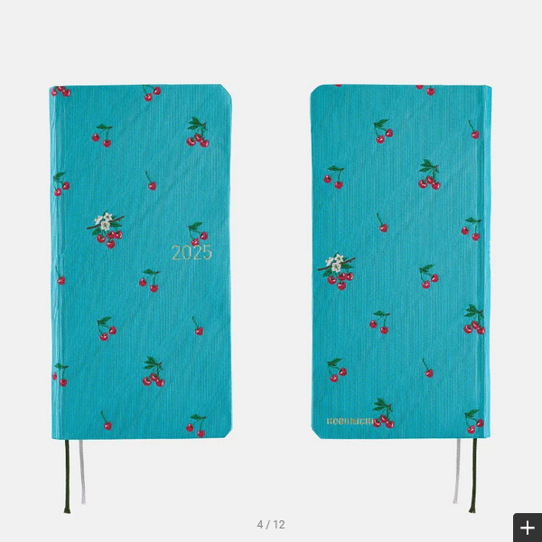 Hobonichi Weeks MEGA 2025 Planner - Cherry Bow & Tie Hardcover Weekly Notebook | English Edition | January Start, Monday Layout | Perfect for Work, School & Personal Organization