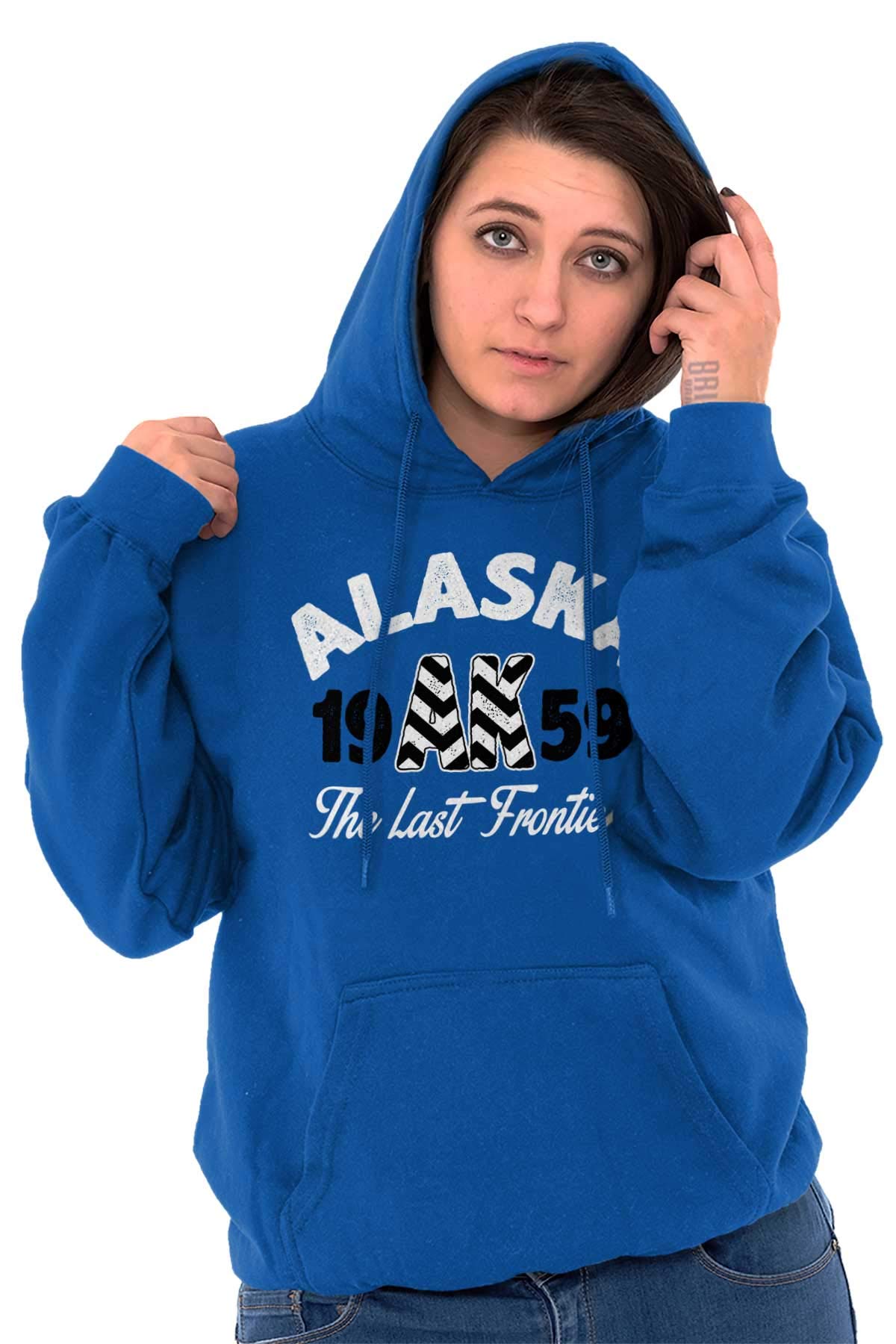 Alaska The Last Frontier Souvenir Hoodie Sweatshirt for Women - Cozy Pullover with State Design - Perfect for Outdoor Adventures & Casual Wear