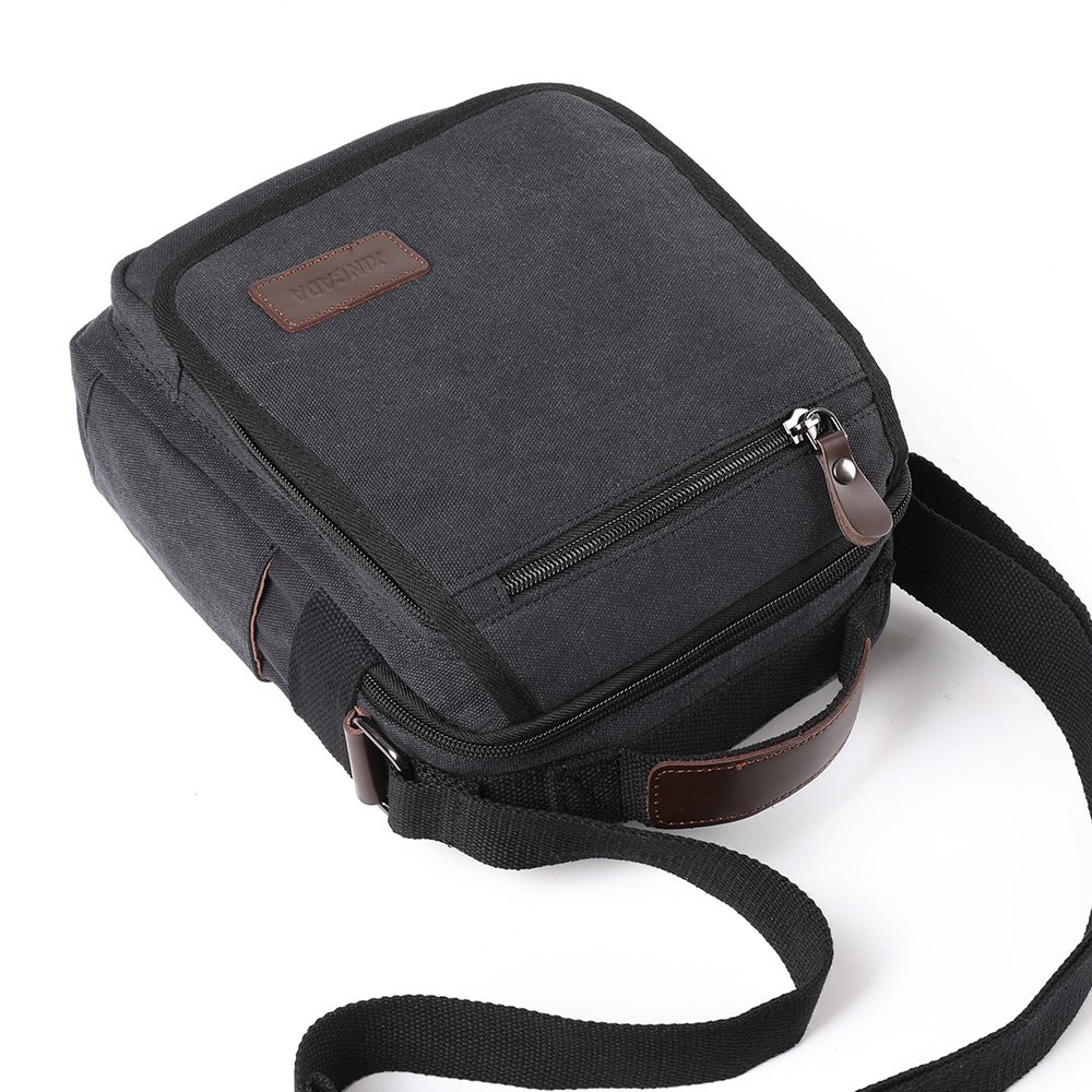 XINCADA Men's Canvas Messenger Bag - Durable Crossbody Shoulder Bag for Work, Business & Travel - Stylish Laptop Purse for Professionals & Commuters