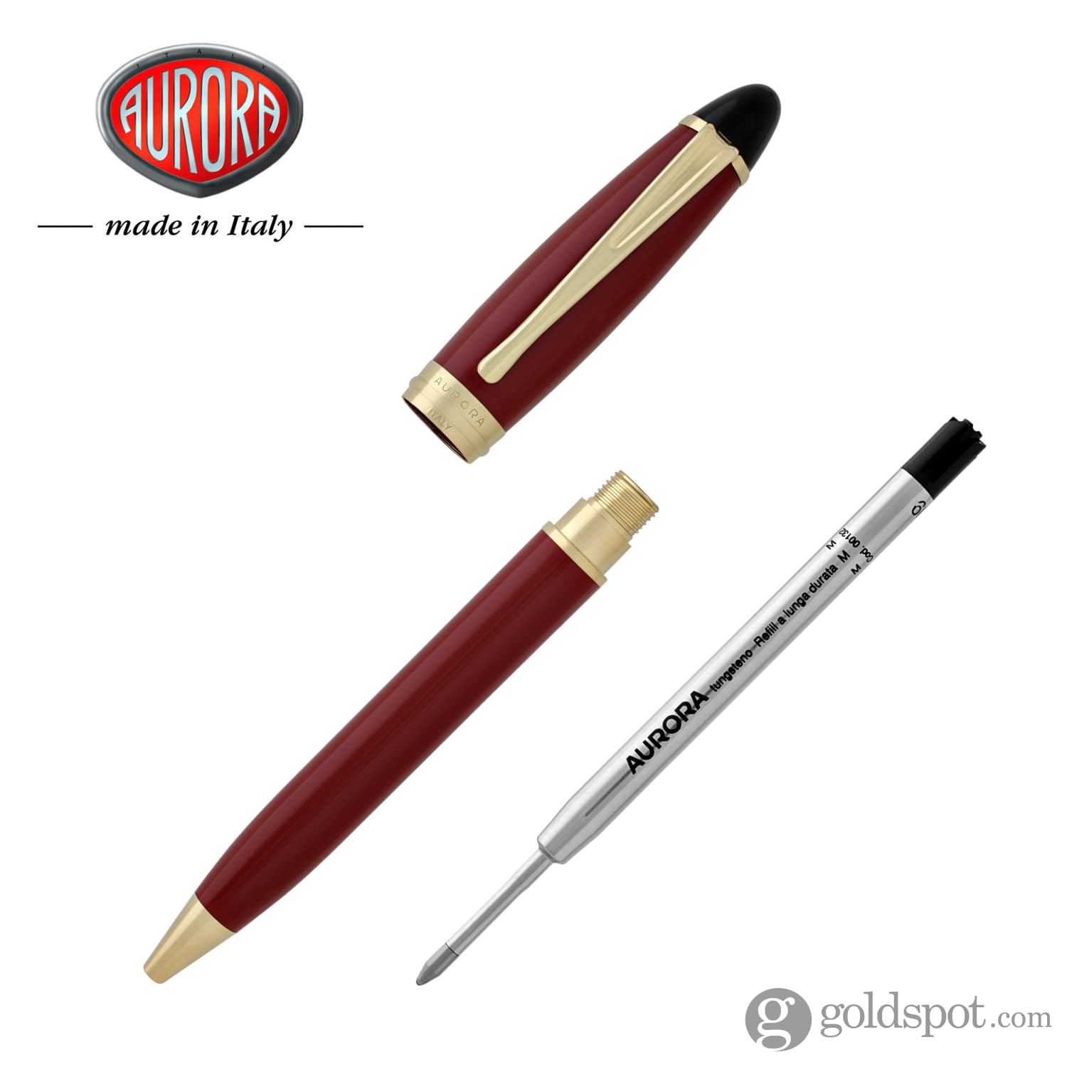 Aurora Ipsilon Premium Resin Red Ballpoint Pen - Elegant Writing Instrument for Office, Business & Gift Giving