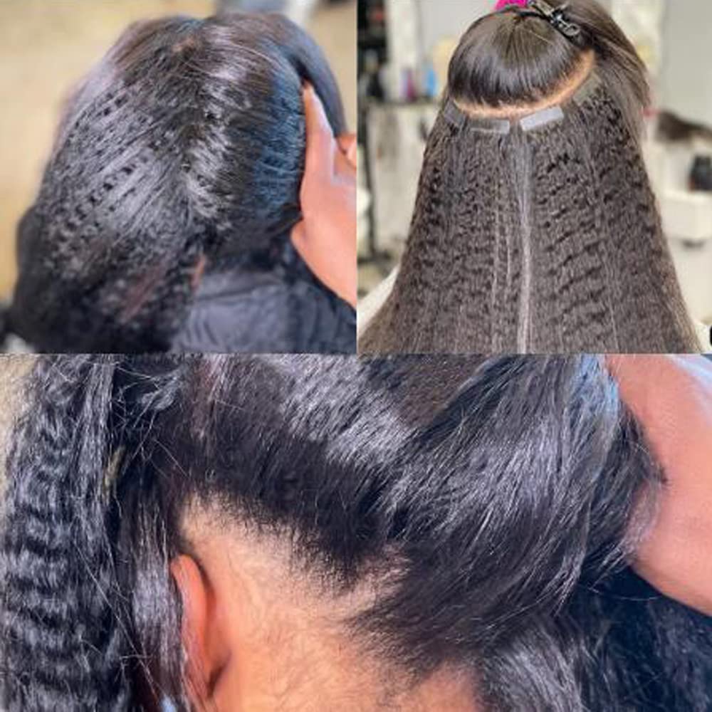 Black Kinky Curly Tape-In Hair Extensions 20 Inch 20PCS - 100% Real Human Hair #1B, Double Skin Weft with Thick Ends for Black Women | Perfect for Protective Styling, Weddings & Everyday Glam