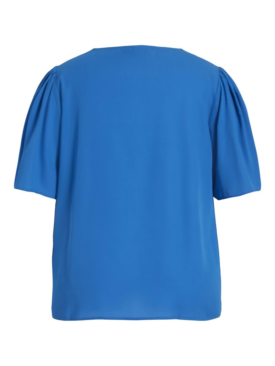 LUCIA Women's V-Neck Casual Top - Soft & Comfortable Blue Blouse for Everyday Wear | Perfect for Office, Dating & Outings