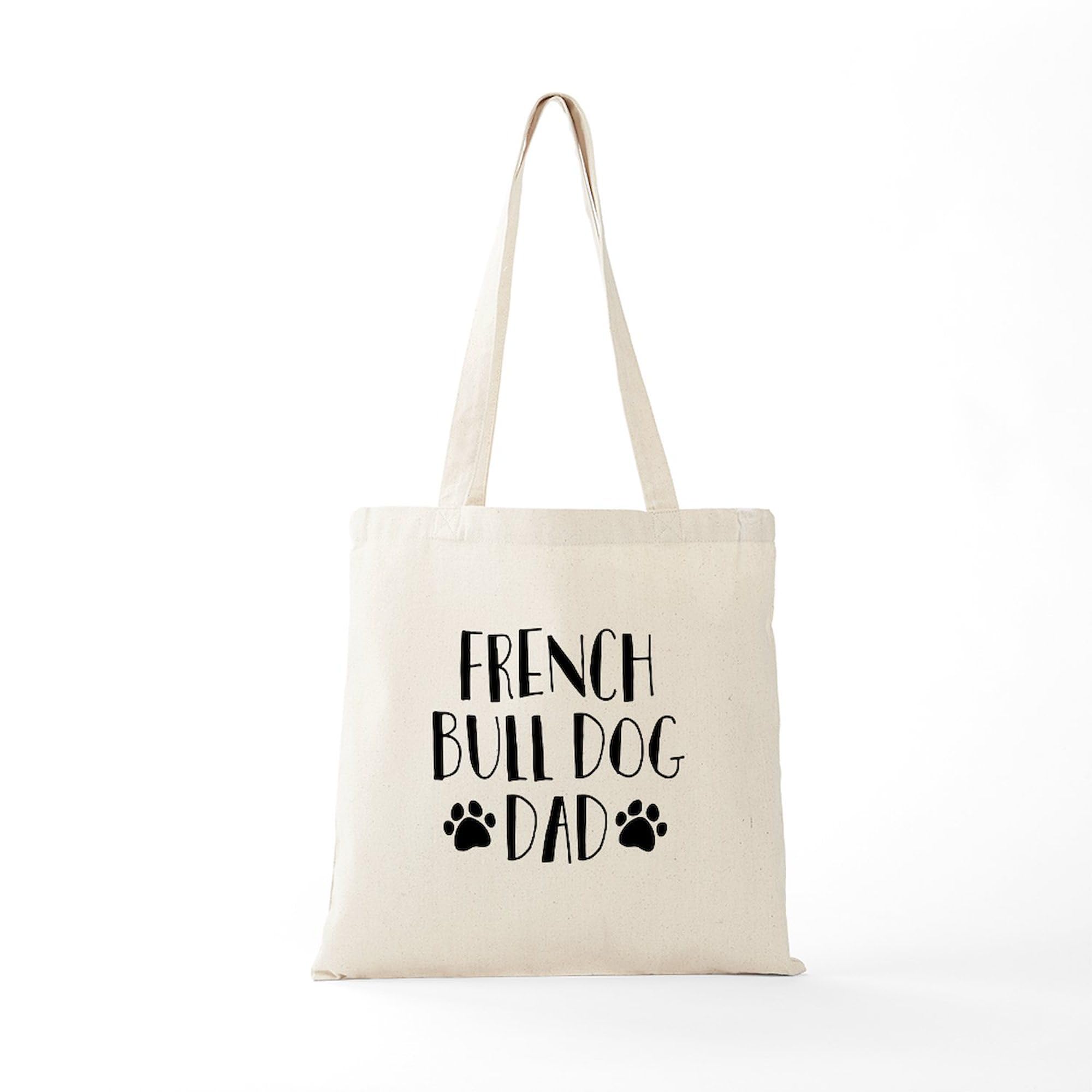 French Bulldog Dad Tote Bag - Natural Canvas Reusable Shopping Bag for Groceries, Beach & Work | Funny Dog Lover Gift for Men & Women